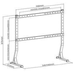 Support pour téléviseur, pour 114,30 - 228,60 cm