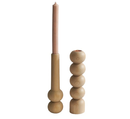 LEMON LILY Candleholder cone high - natural