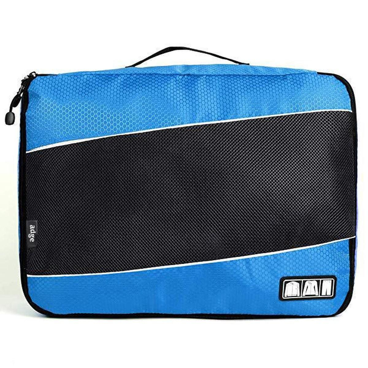4in1 Spritzwasserfester Koffer Organizer Reise Gepäck Kompressions Kleidertaschen Set - Blau