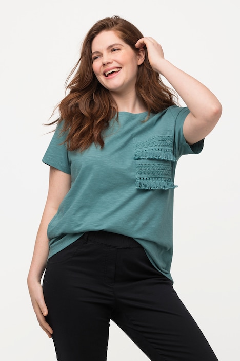 T-Shirt, Biobaumwolle, Brusttashce, Regular Fit, Rundhalsausschnitt