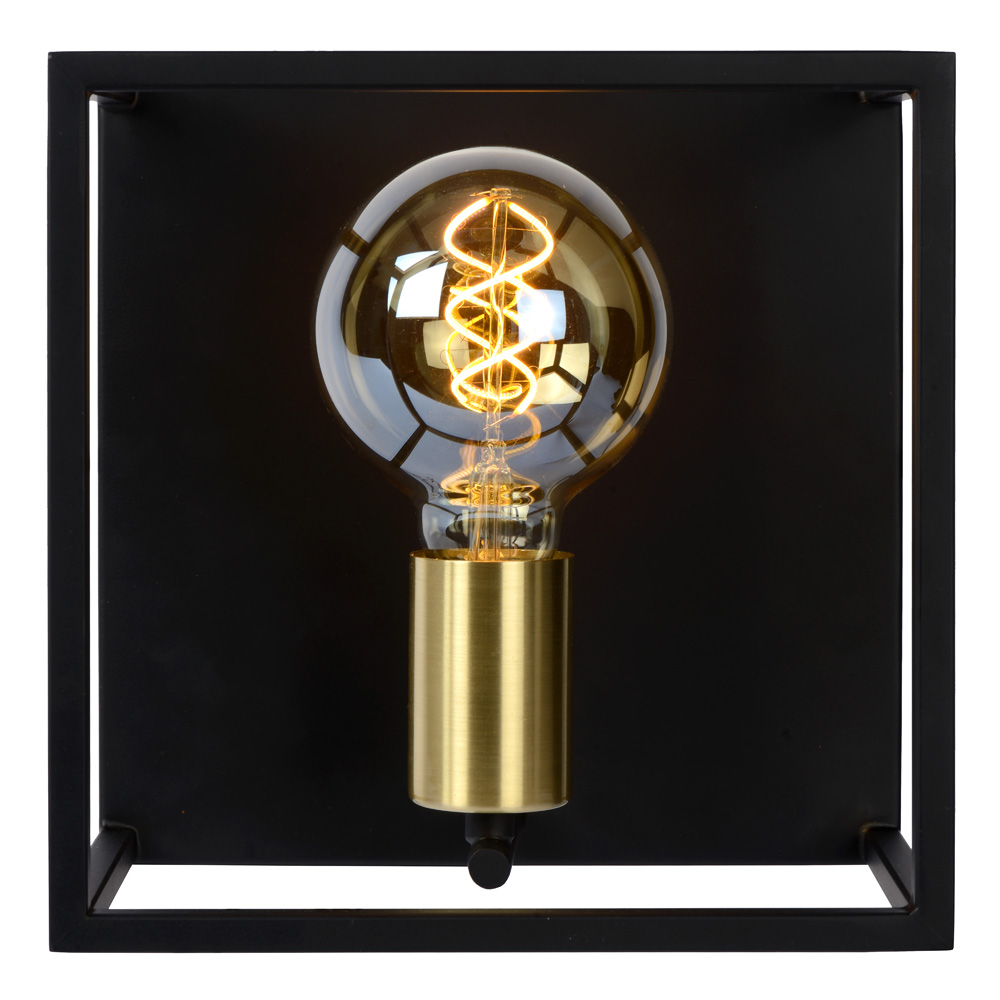 Lucide Ruben wandlamp 22x18cm E27 zwart mat