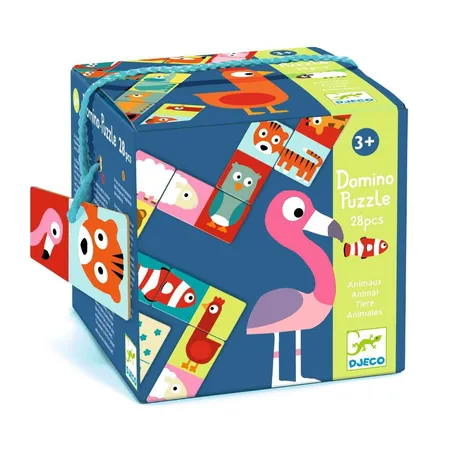 Djeco Lernspiele: Domino Animo-puzzle, 28 Teile