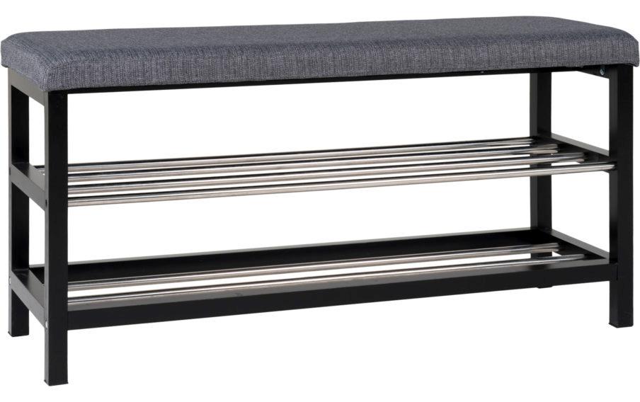Sitzbank Padova 100 x 50 cm, Grau/Schwarz<br>Sitzbank mit robustem Gestell