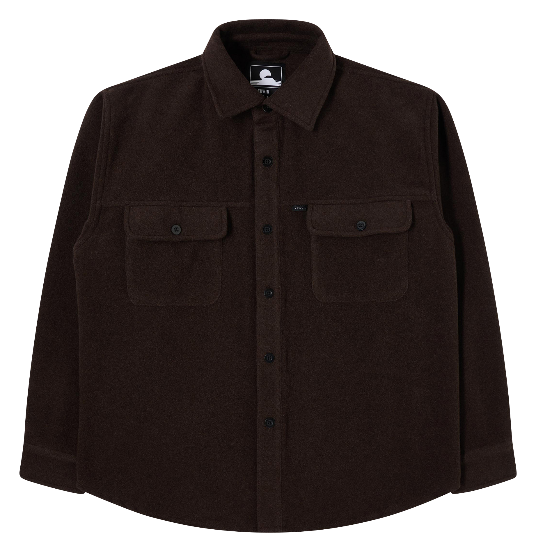 Surchemise col classique en laine mélangée | Marron