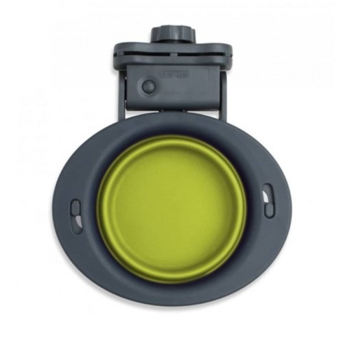Comedouro dobrável com suporte para gaiola, verde