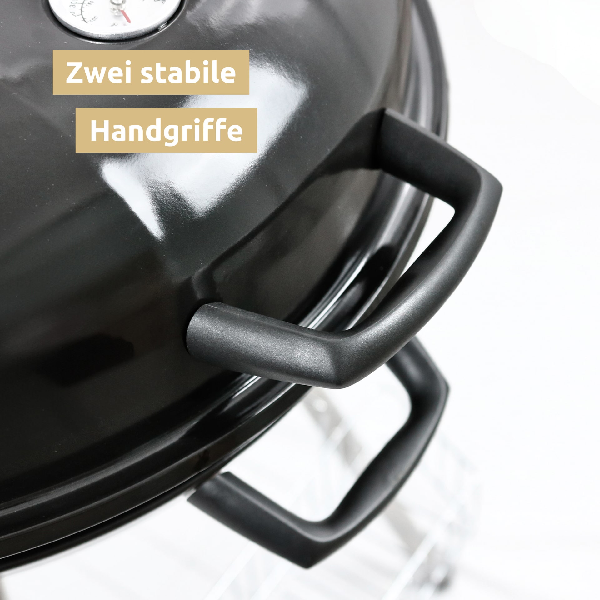 deluxe4home Holzkohlegrill KUGEL 64 x 59 cm schwarz