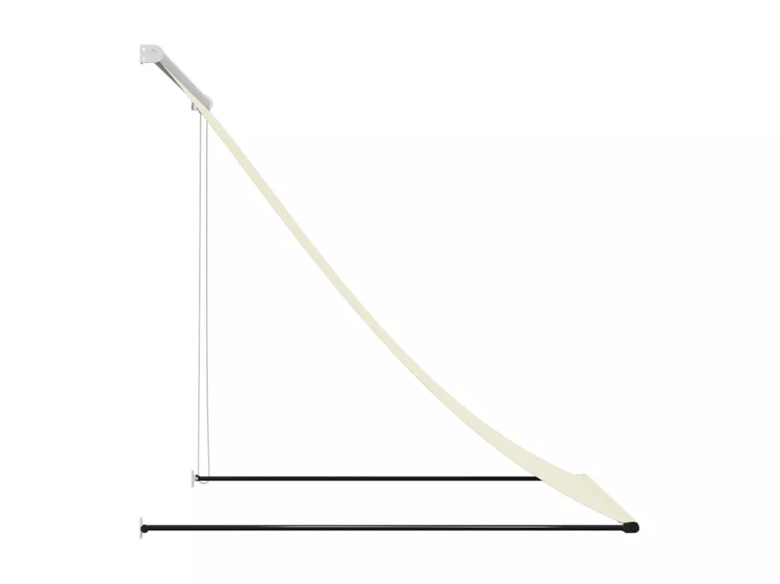 Auvent rétractable crème 150x150 m tissu et acier