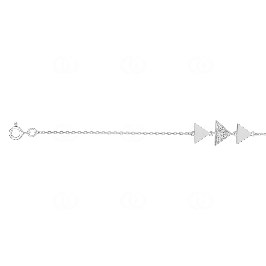 Armband 925 Silber rhodiniert mit Zirkonia 19cm