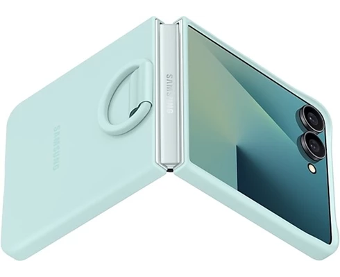 Samsung Galaxy Flip7 Ring Case (Silicone) Light Green
