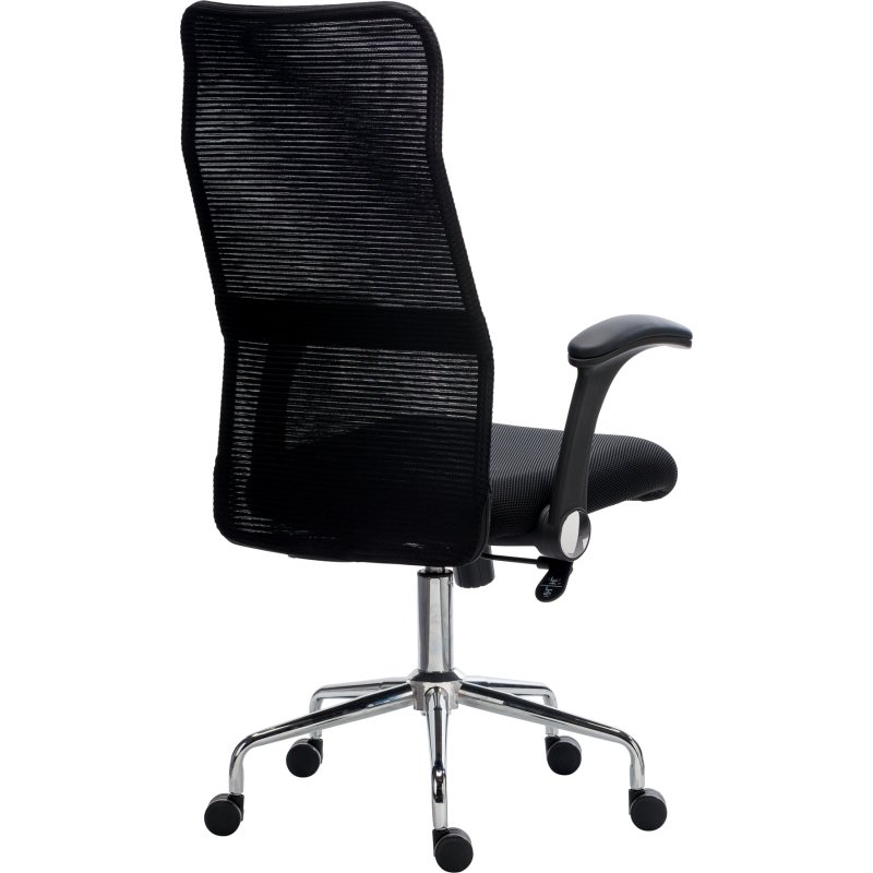 Chaise de bureau Nayo tissu et maille - Dossier haut - Mécanisme Basculant centré - Pied chrome