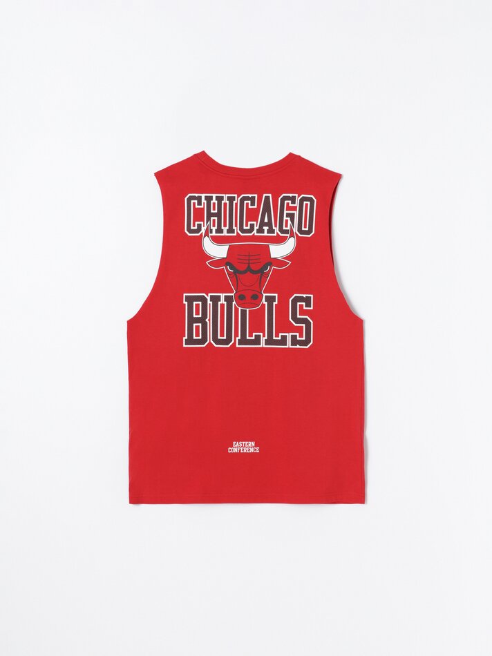 Camiseta regata maxi estampada do Chicago Bulls da NBA - Vermelha