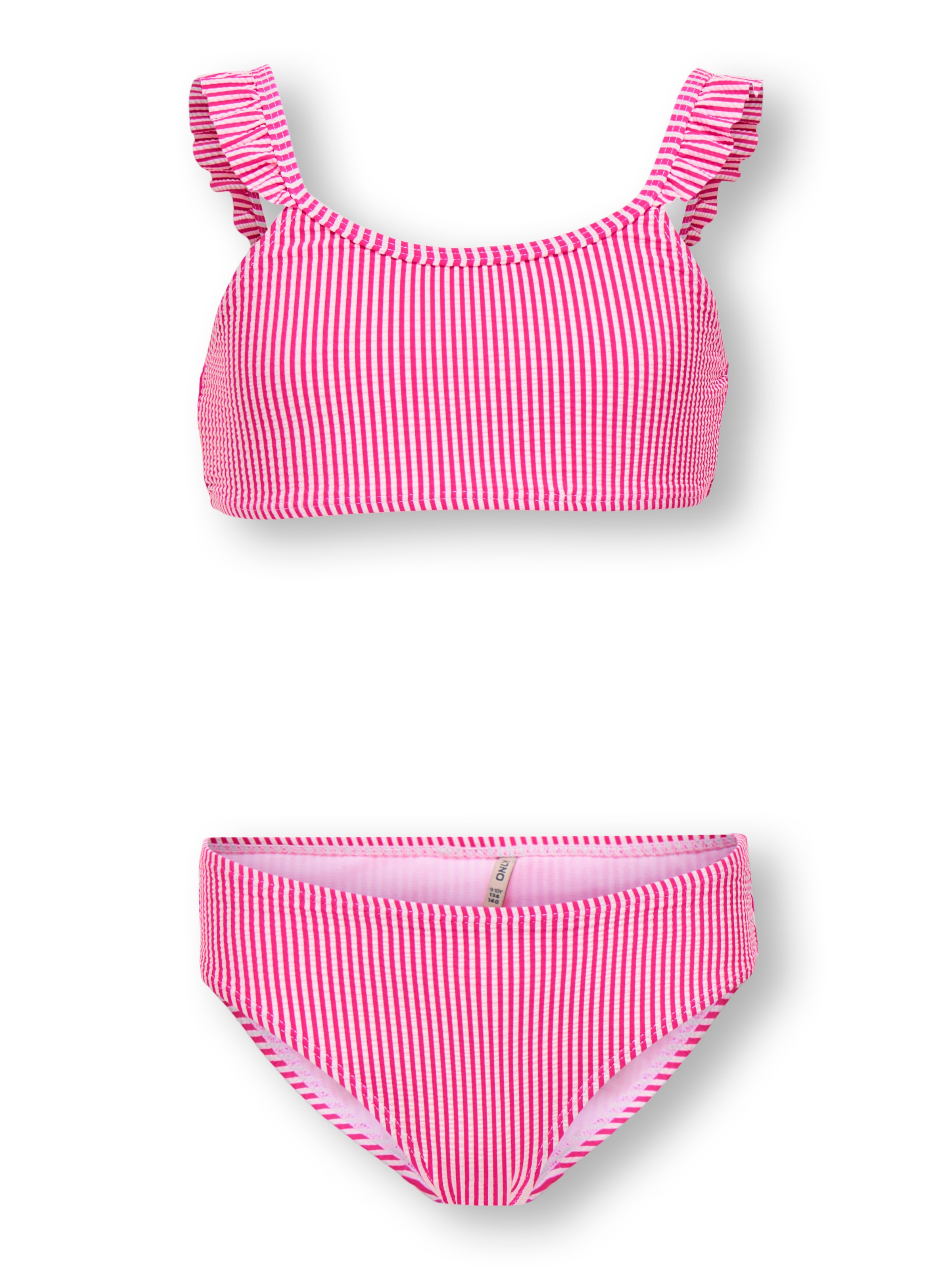 KIDS ONLY Bandeau-Bikini »KOGSUNNY STRUCTURE BIKINI SET ACC« Set, 2 Stk. mit kleiner Rüsche an der Schulter