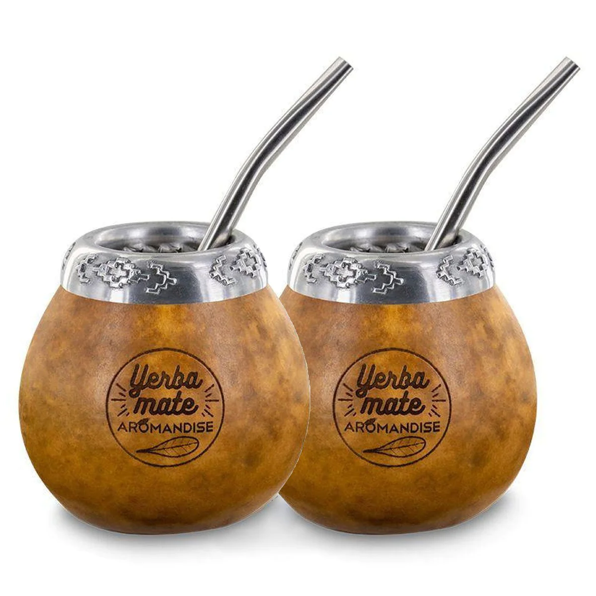 2 calebasses et bombillas pour maté Aromandise