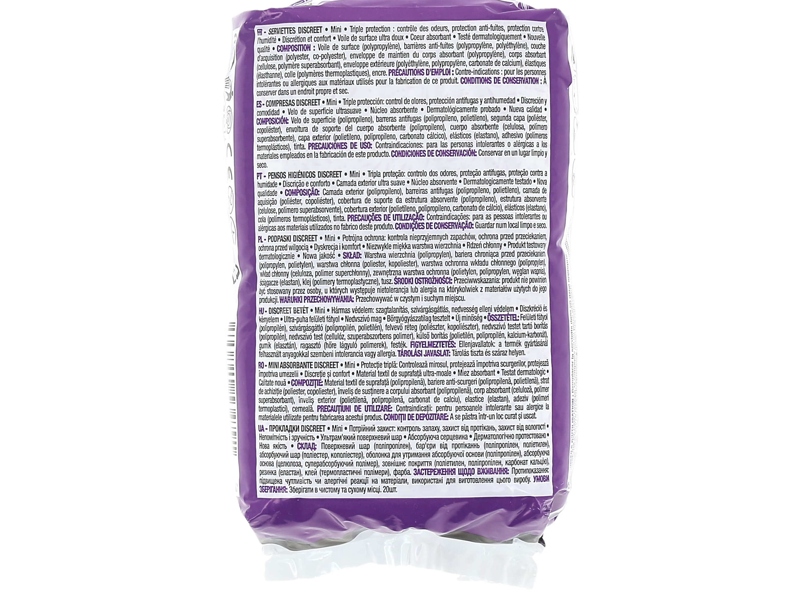 PENSOS INCONTINÊNCIA AUCHAN DISCREET MINI C/BOLSA 20UN