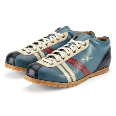 Lederschuh Liga Profilsohle, Azur-Blau