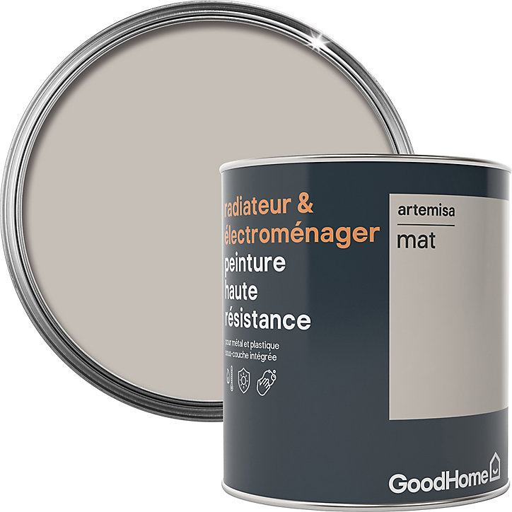 Peinture haute résistance radiateur et électroménager GoodHome beige Artemisa mat 0,75L