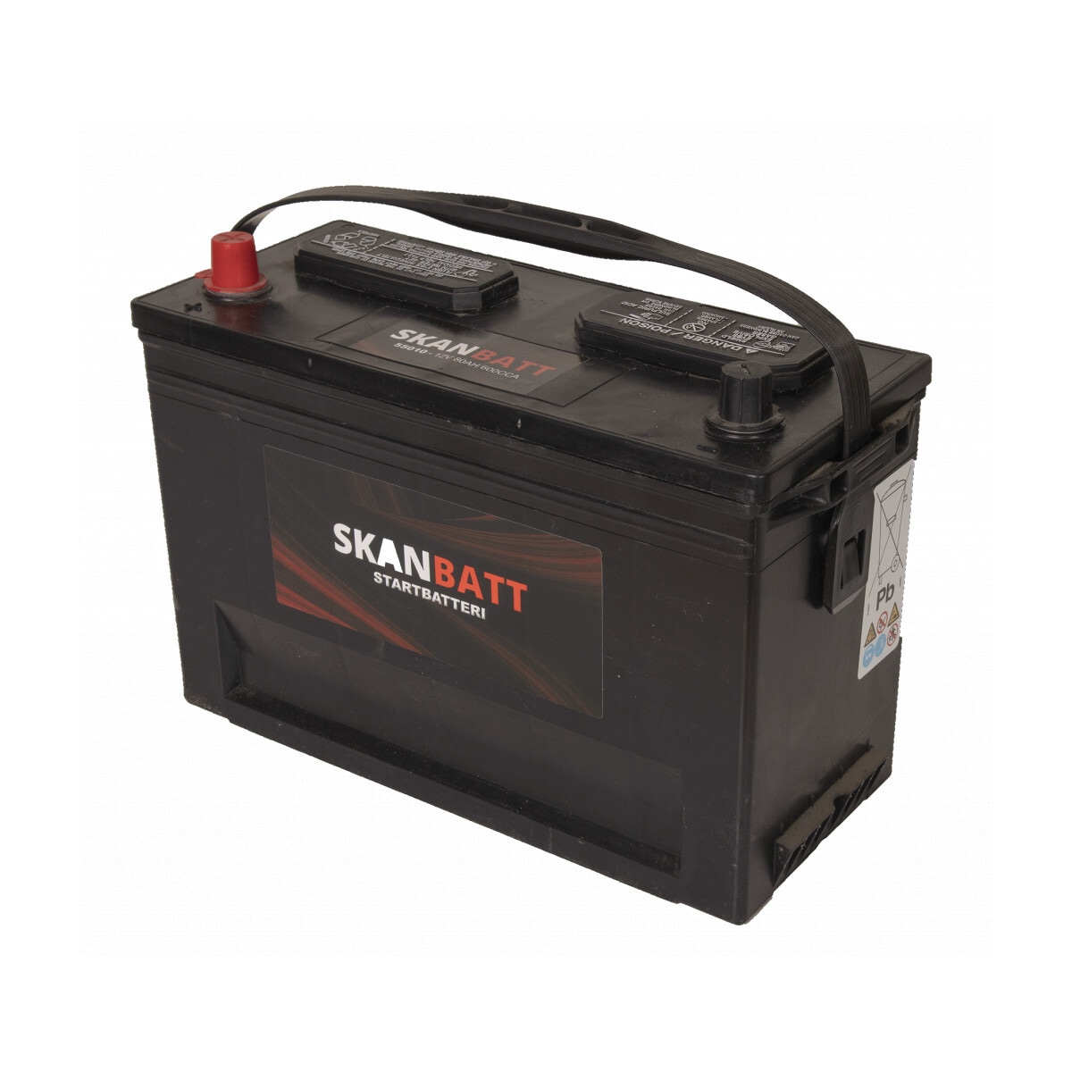 SKANBATT MF50-600 Startbatteri 12V 80AH 600CCA (343x127x234/254) +venstre