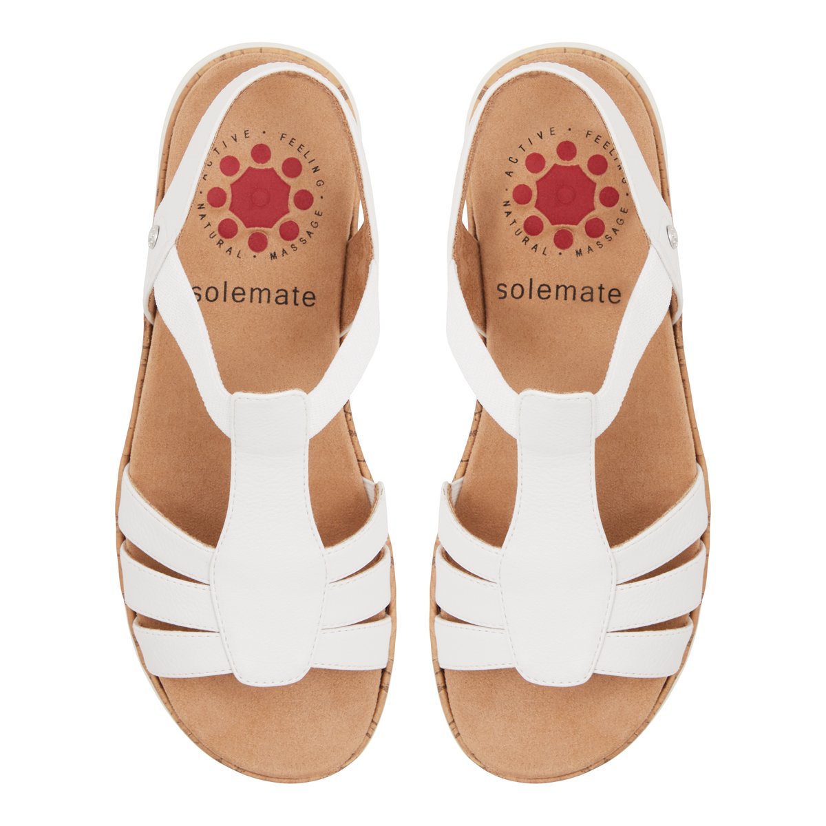 SOLEMATE-Amaria-Sandales à lanières - Platforme - Blanc