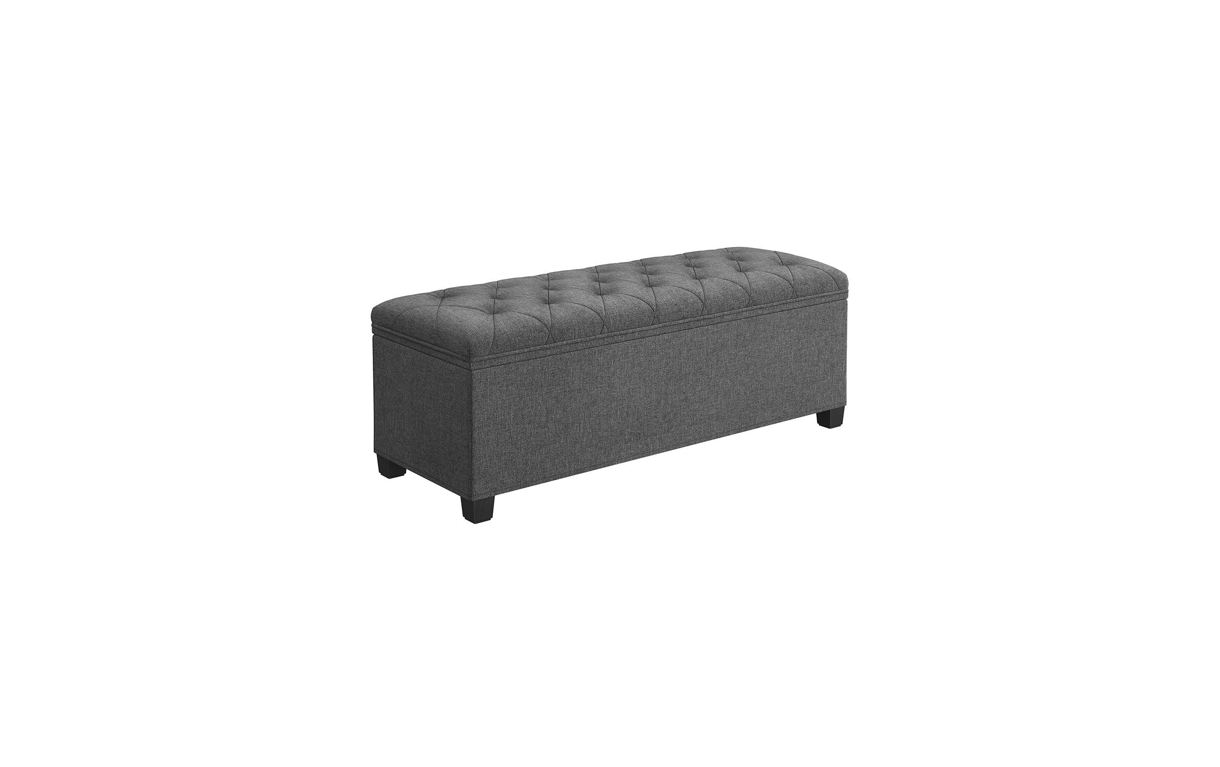 Sitztruhe Ottomane mit Stauraum 110 x 40 cm, Grau<br>Sitzbank