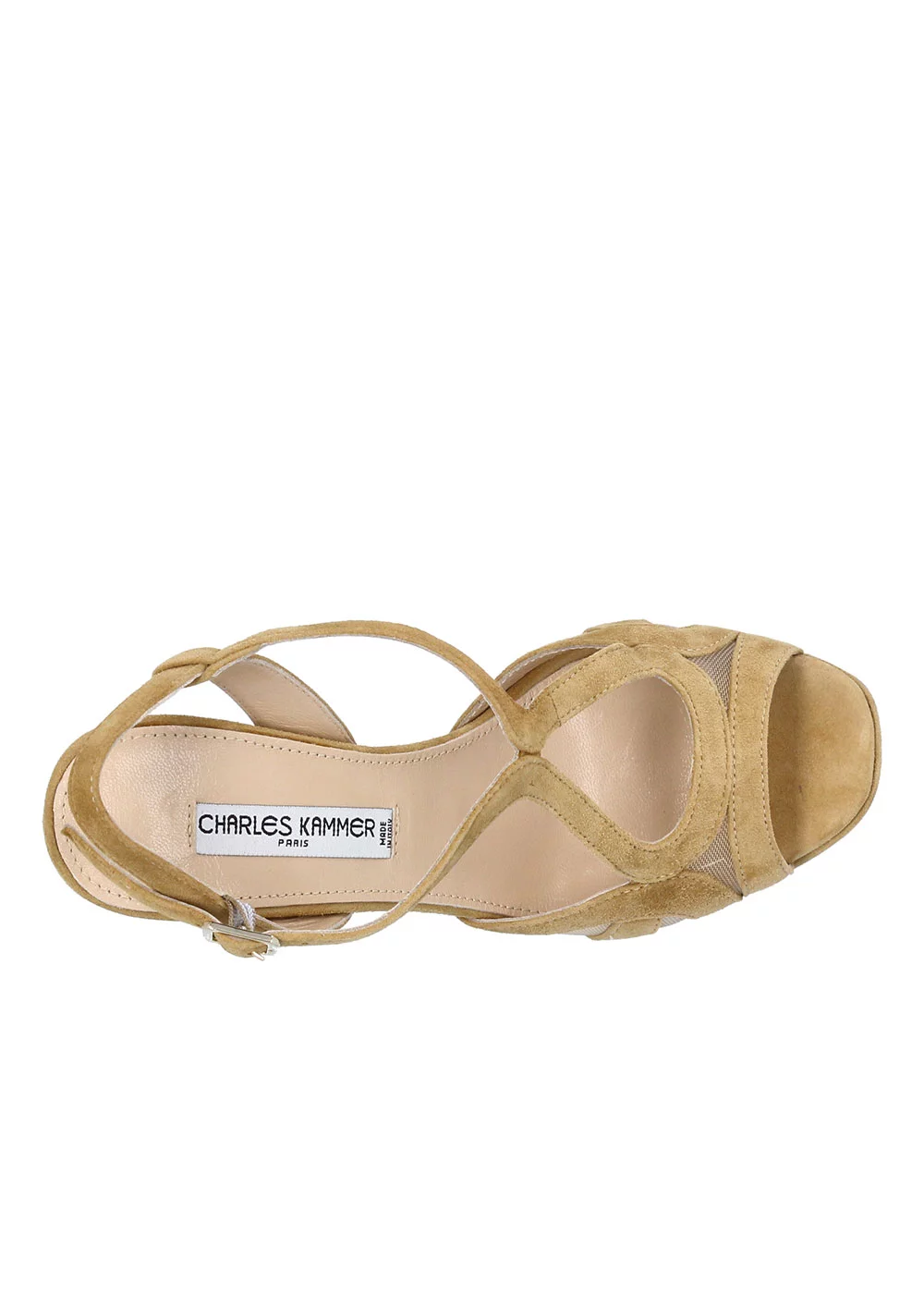 SANDALE PLATEAU VIENNE VELOURS BEIGE