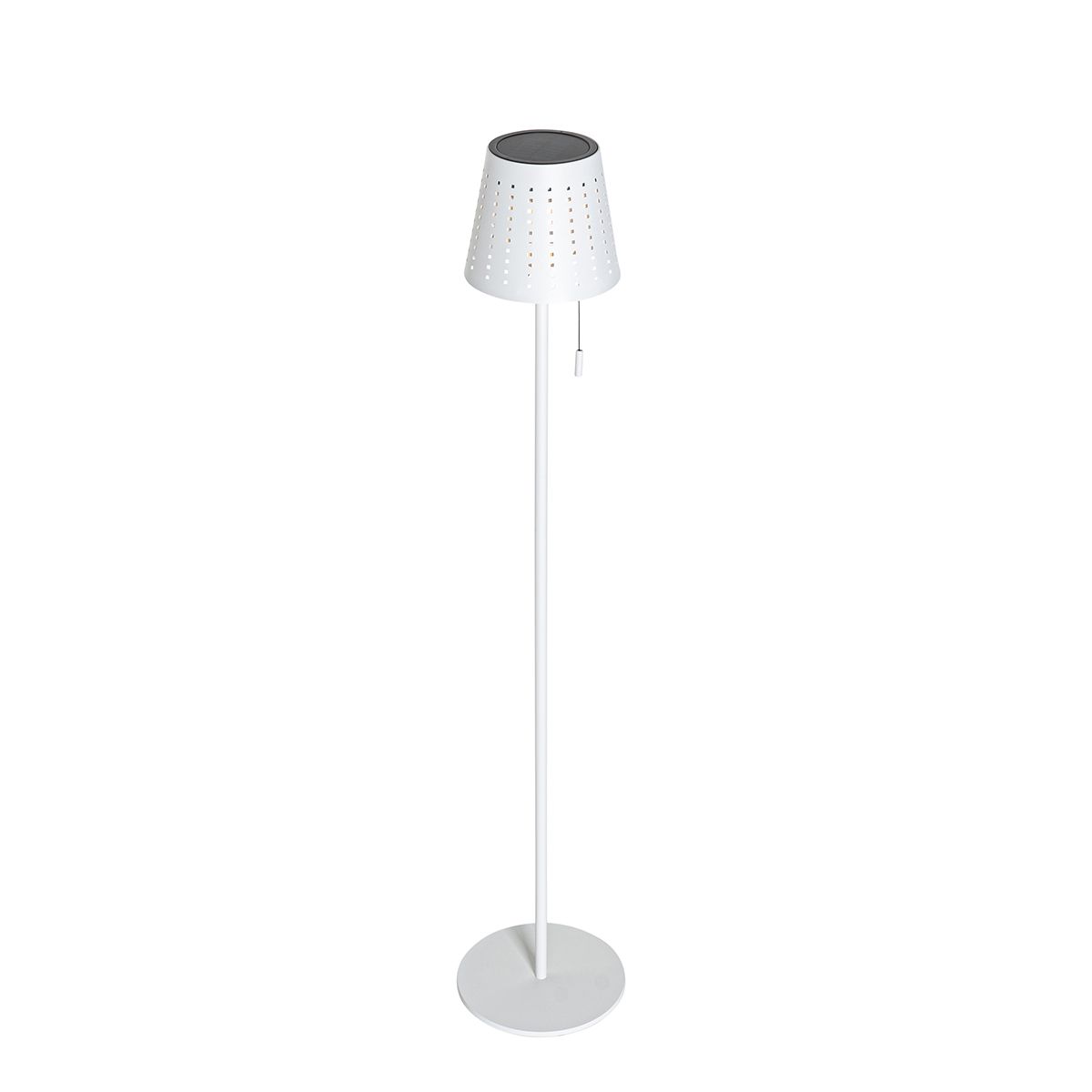 Buiten vloerlamp wit incl. LED 3-staps dimbaar op solar - Ferre