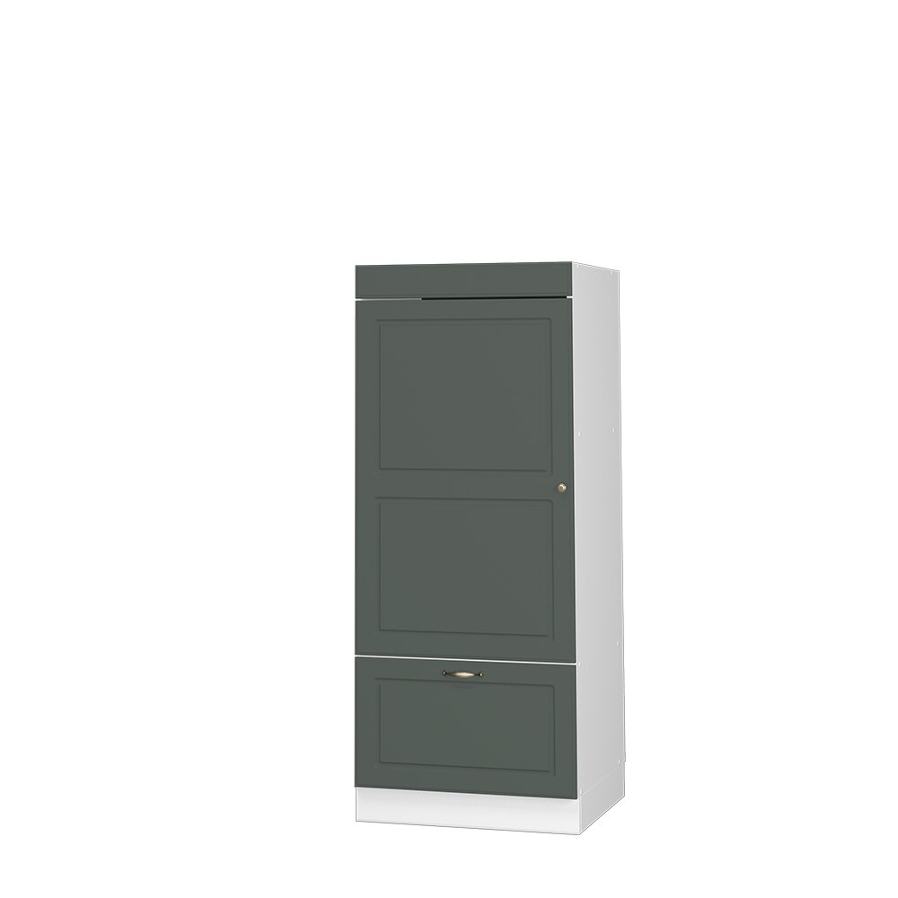 Vicco Mikrowellenumbauschrank Küchenschrank Küchenmöbel Fame-Line Landhaus Weiß Grün 60 cm Gold Küche Einbauküche Blende Hochschrank Schublade Mikrowelle Backofen Küchenzeile