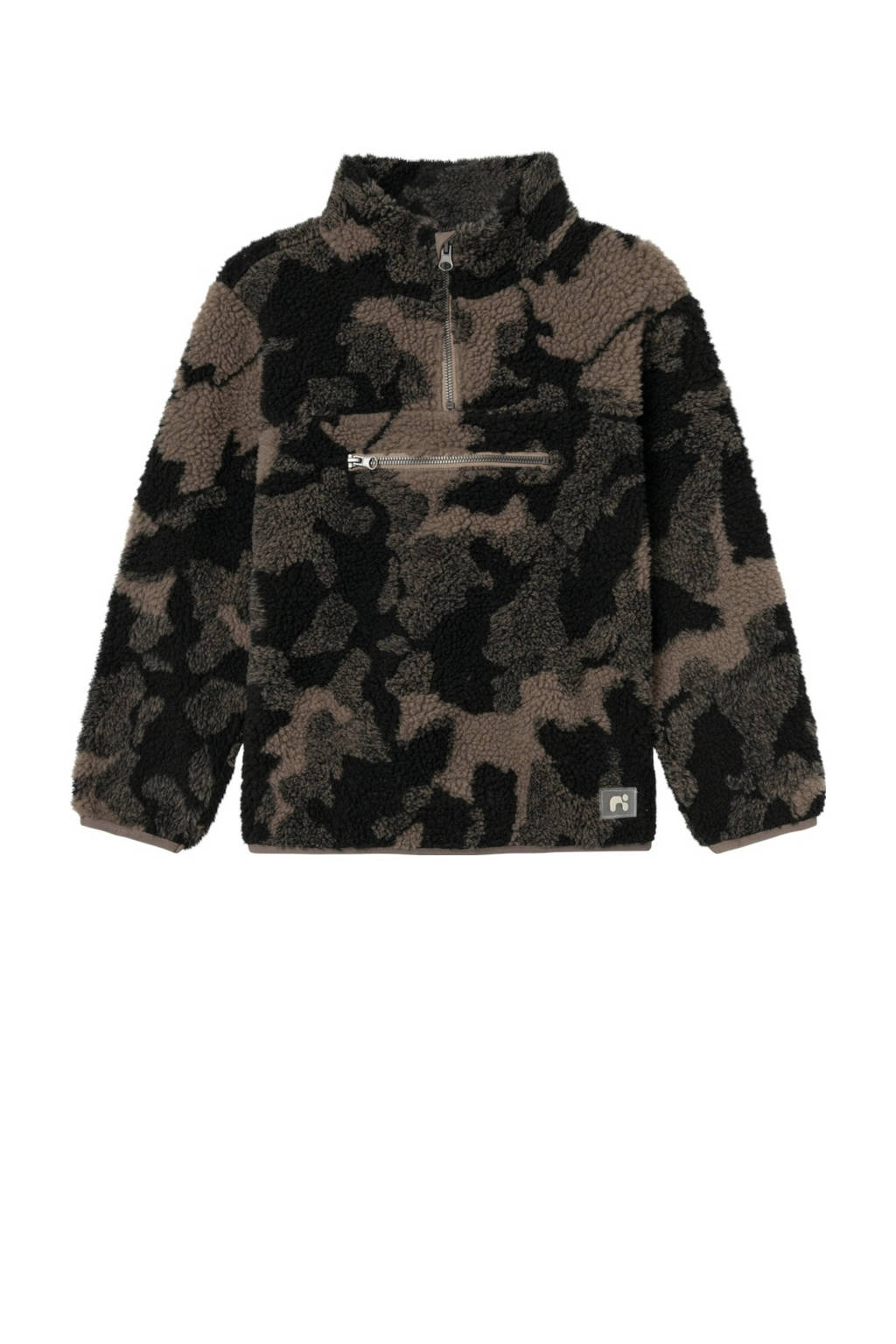 NAME IT sweater NKMOGULE RLX met camouflageprint groen/bruin