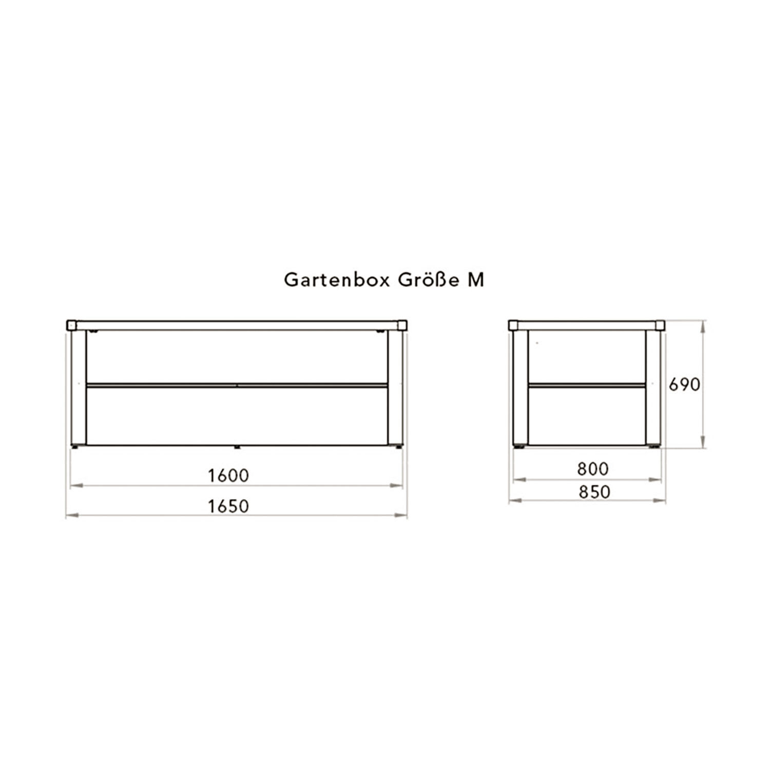 Gartenbox Colibri inkl. Schloss aus Stahlblech