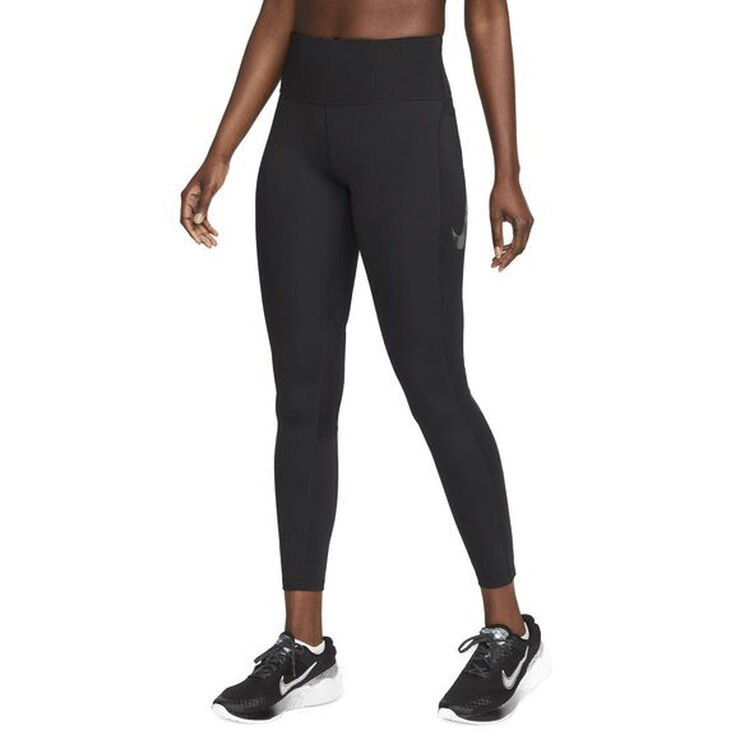 Nike Fast Swoosh Mid-Rise 7/8 tights Sort