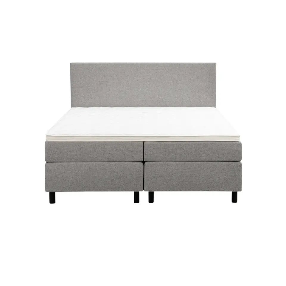 Boxspring Liv egaal - lichtgrijs - 180x200 cm - ronde poot