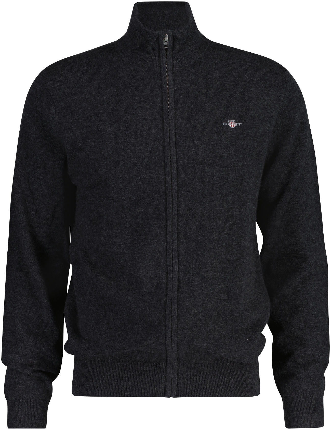 Gant Strickjacke »EXTRAFINE LAMBSWOOL ZIP CARDIGAN«, mit Logostickerei