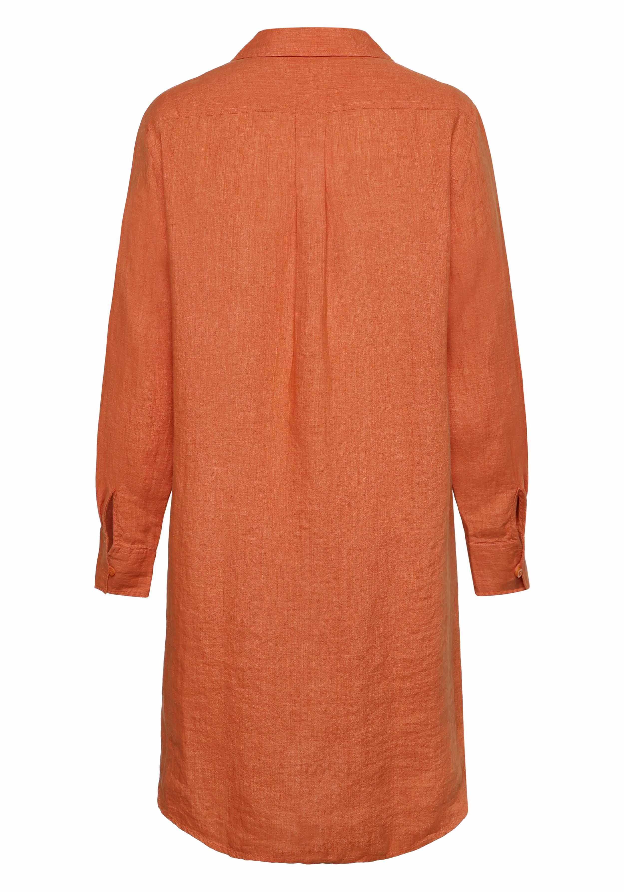 Knowledge Cotton Apparel Leinenkleid Classic Linen Dress Langoustino