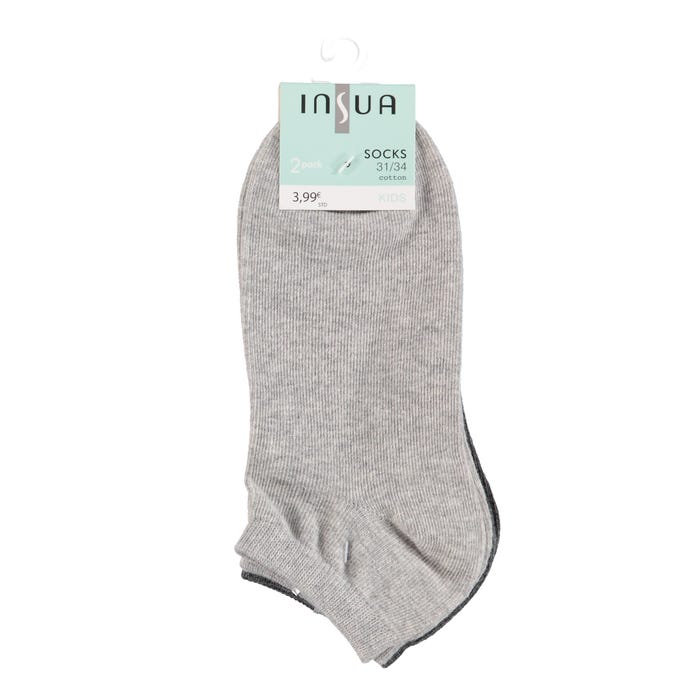 inSua-Kids 2-pack katoenen effen sokken