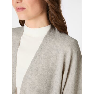 Damen-Strickjacke Merinowolle, Hellgrau