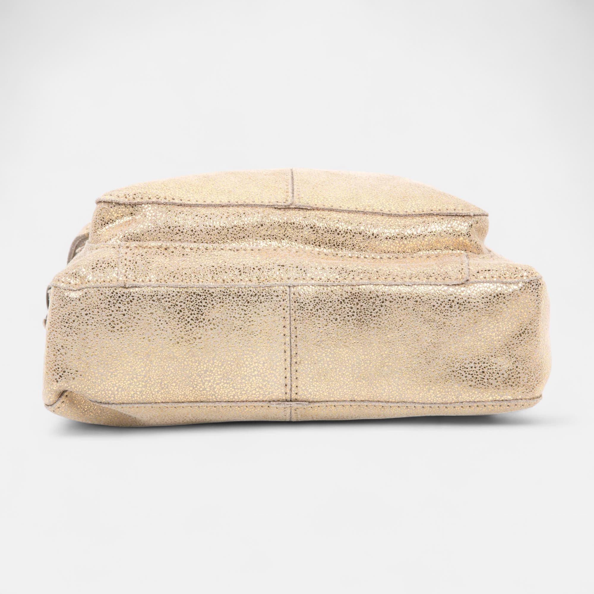 Sac bandoulière en cuir or