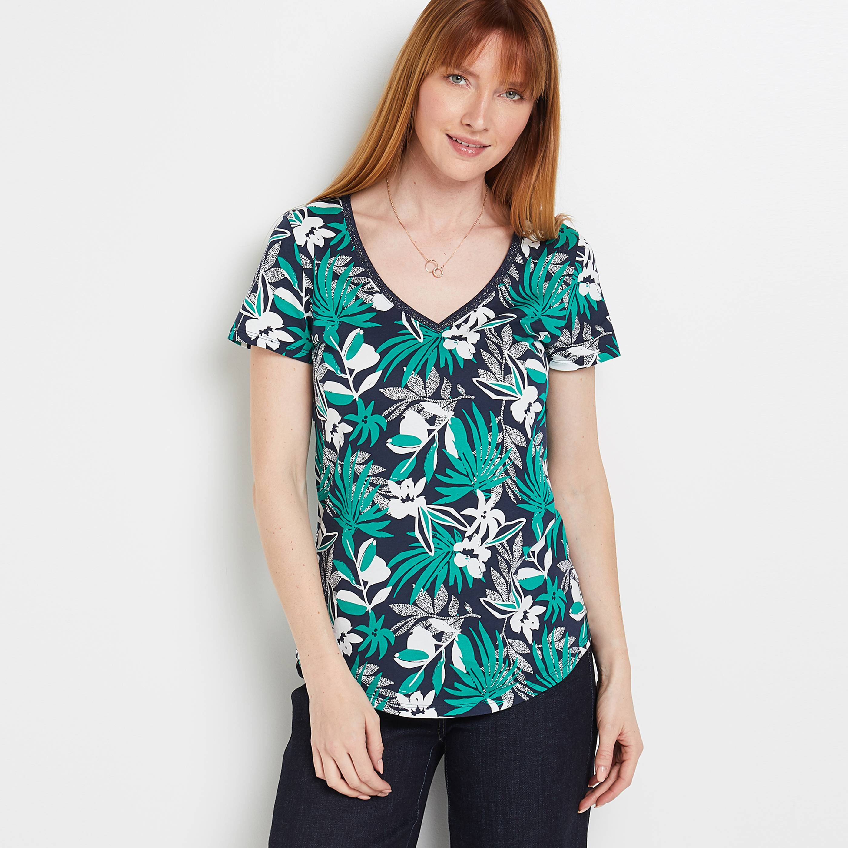 Tshirt imprimé femme - MARINE