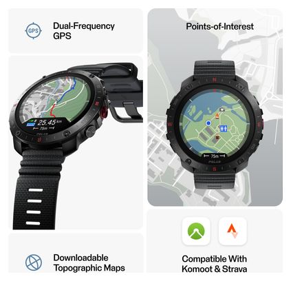 Montre GPS Polar Grit X2 Pro Noir Night avec Bracelet Nylon Hook & Loop