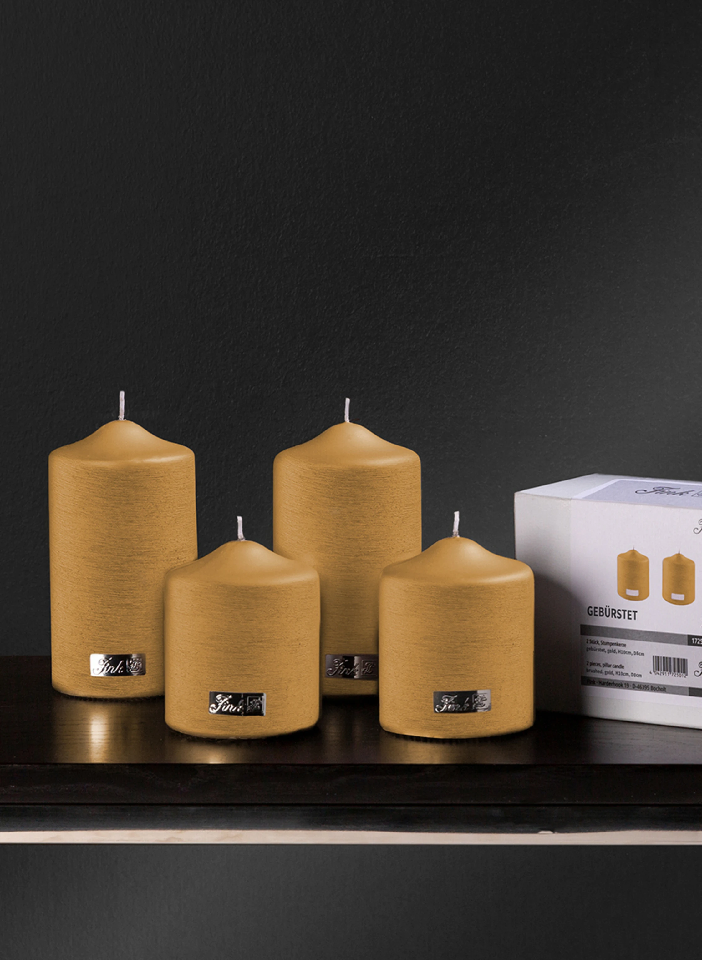 Fink metallic Stumpenkerze CANDLE