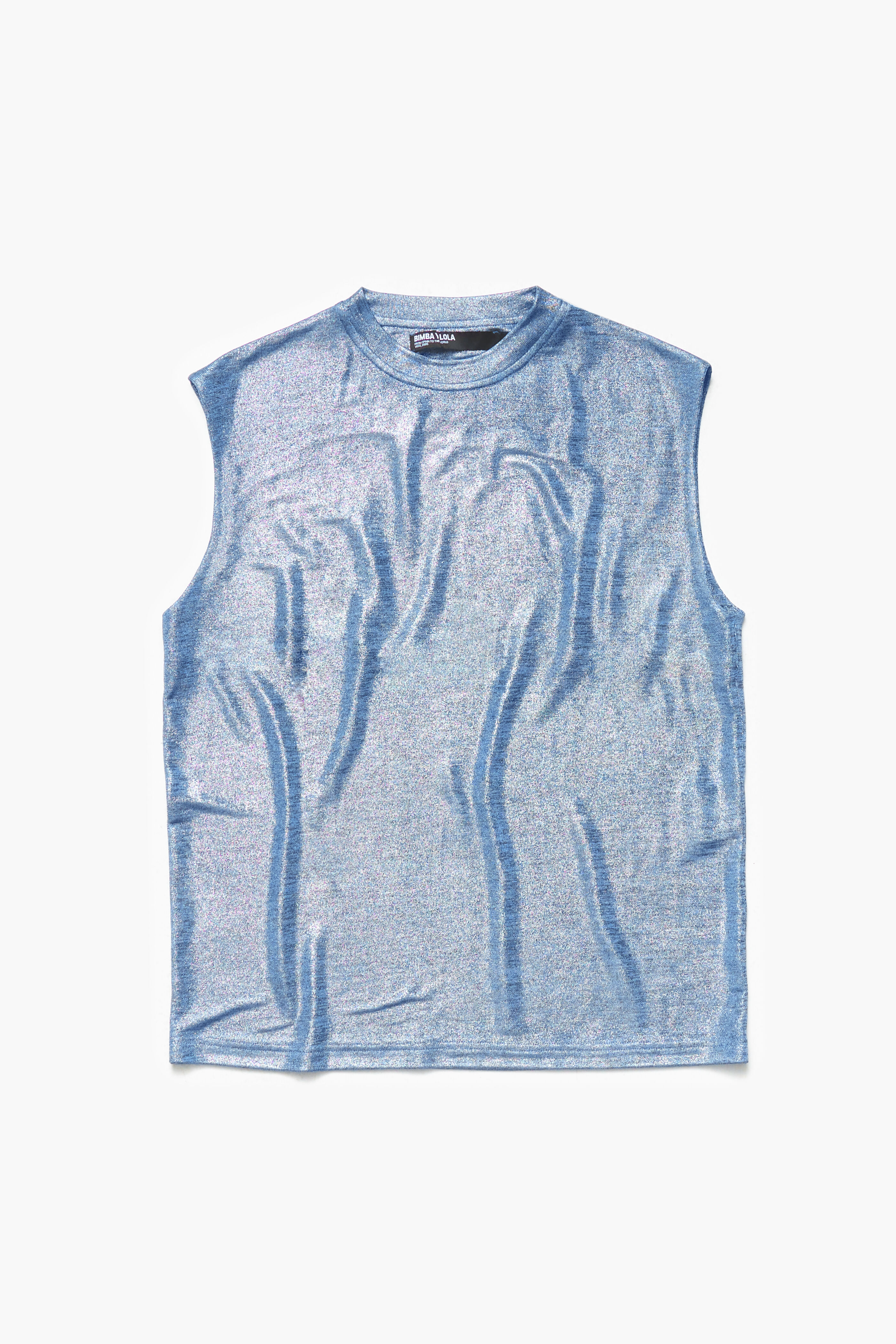 camiseta cropped azul fluida