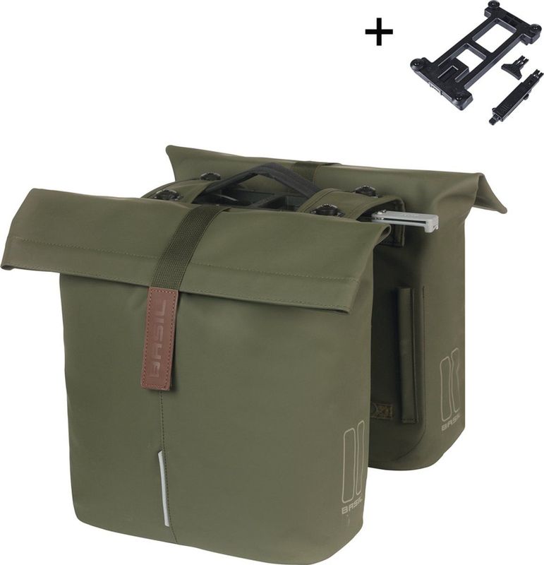 Basil - City - Fietstas - Groen - Polyester - Inhoud 28-32 Liter