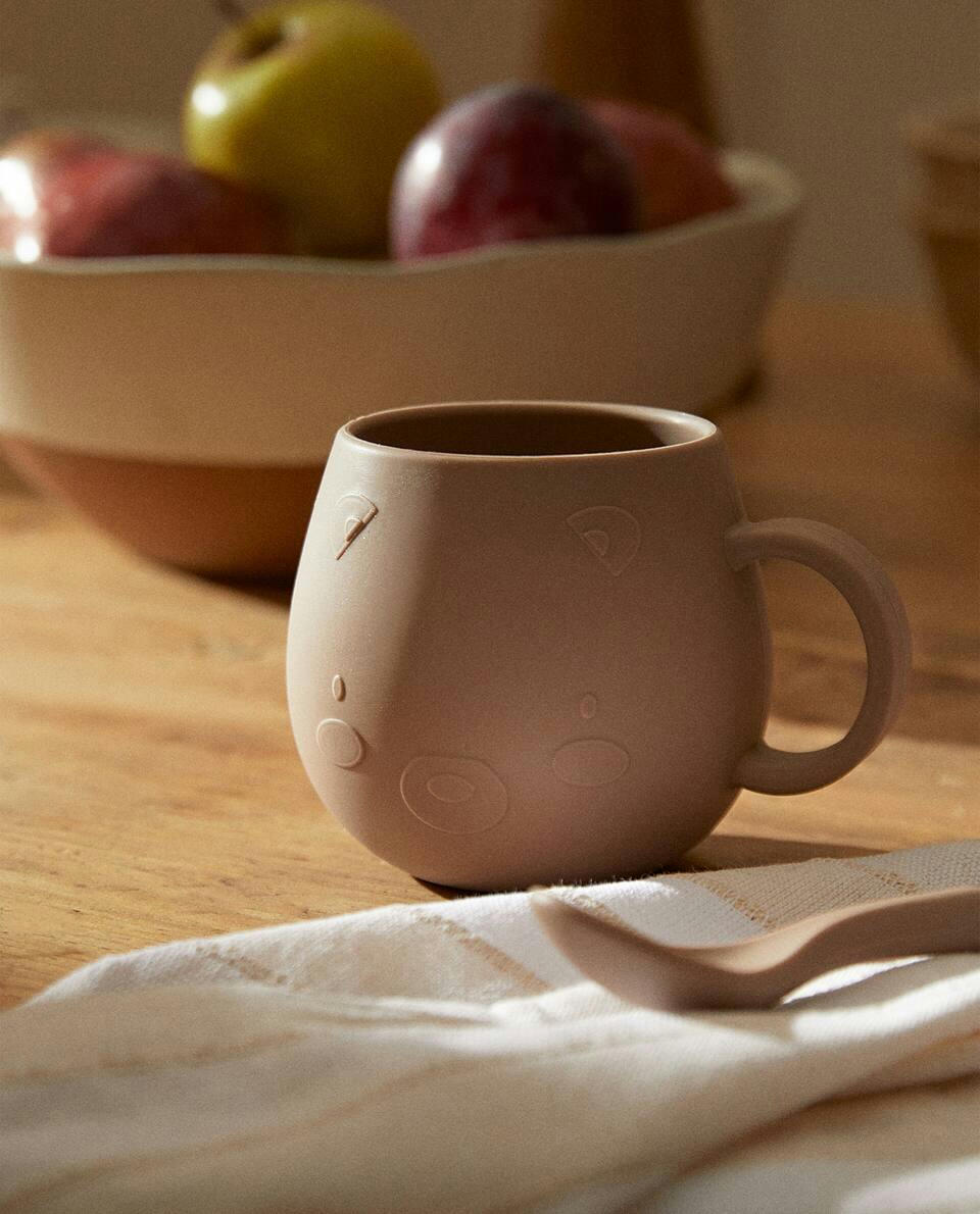 CANECA DE SILICONE COM URSO DE NATAL