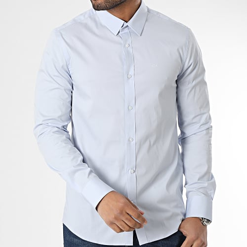 Chemise Manches Longues Stretch Poplin 0856 Bleu Clair