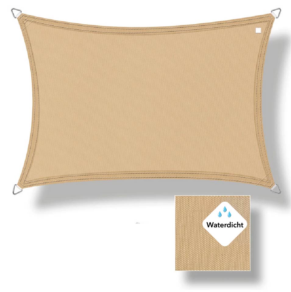 Buitenkado 2.5x3 beige waterdicht schaduwdoek rechthoek