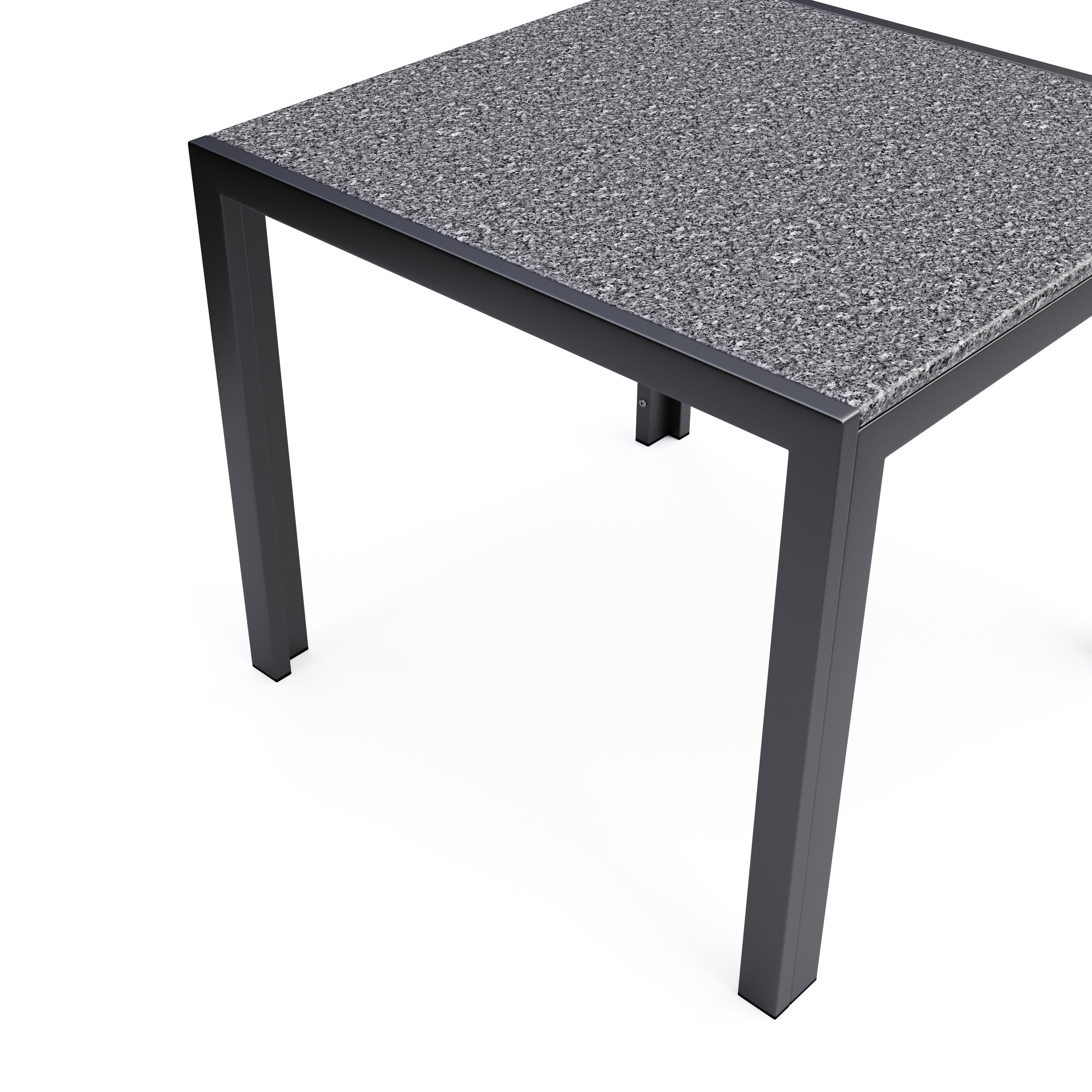 Granittisch 80 x 80 x 75 cm schwarz