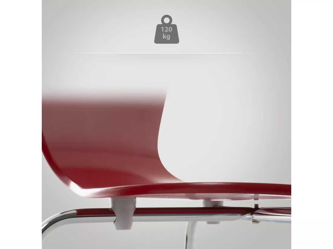 Lot de 4 Chaise de conférence - Bois & Nature - Rouge - Calisto