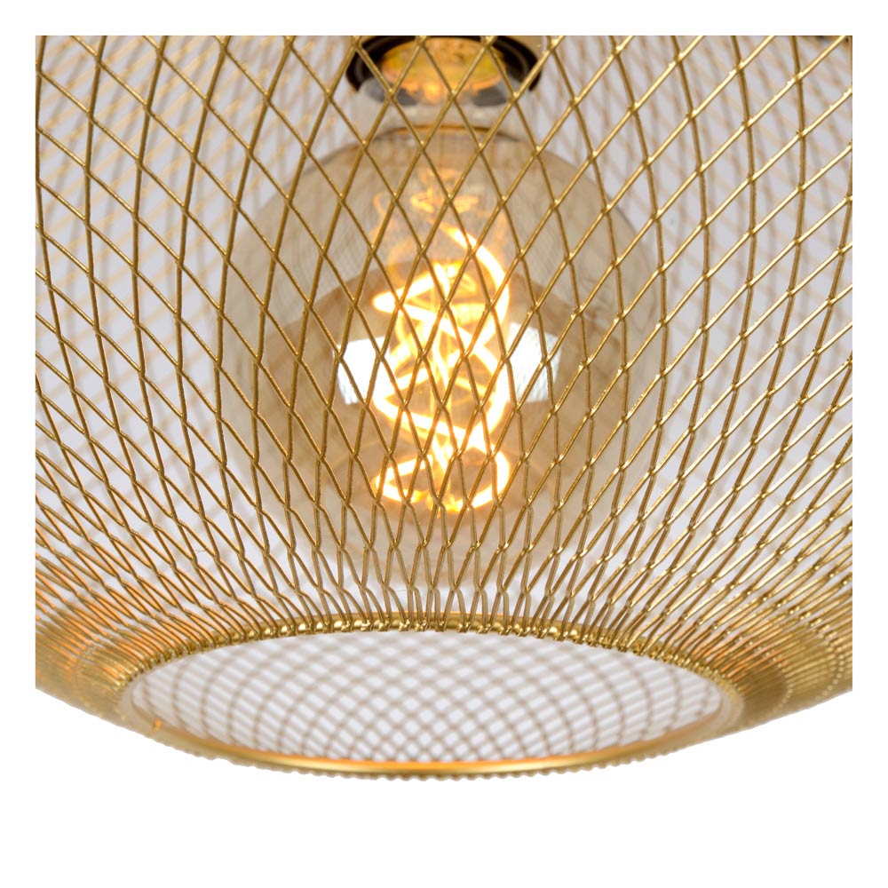 Lucide Mesh plafondlamp 45cm 1x E27 goud mat