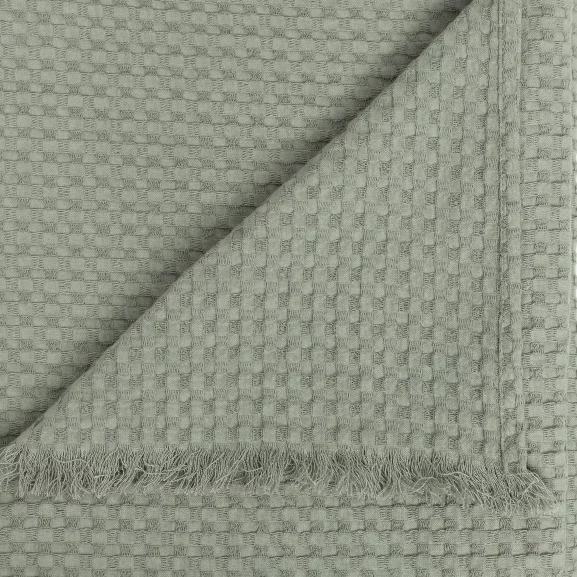 Jeté de lit coton (130 x 180 cm) Widdy Vert céladon