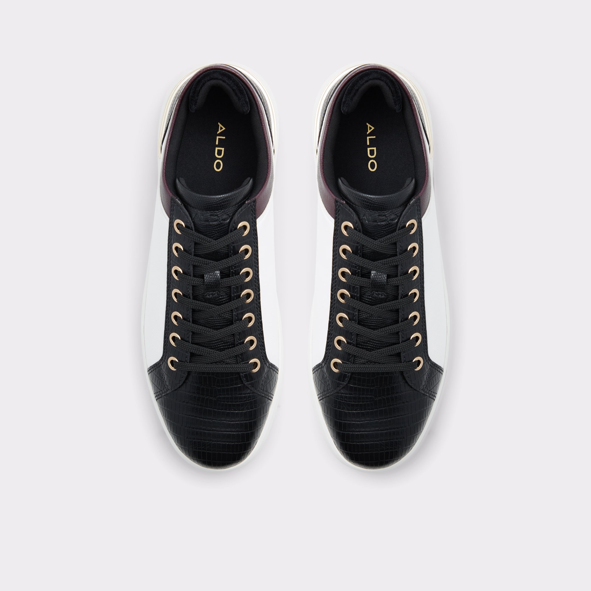 Aveo Black Synthetic Mixed Material Men Low top