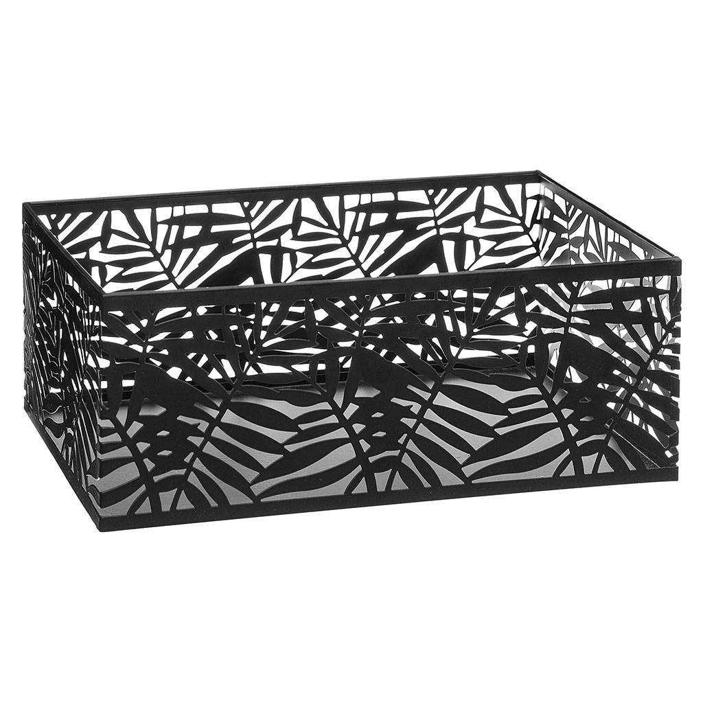 Cagette de rangement ajourée POP noire 30x12x20cm