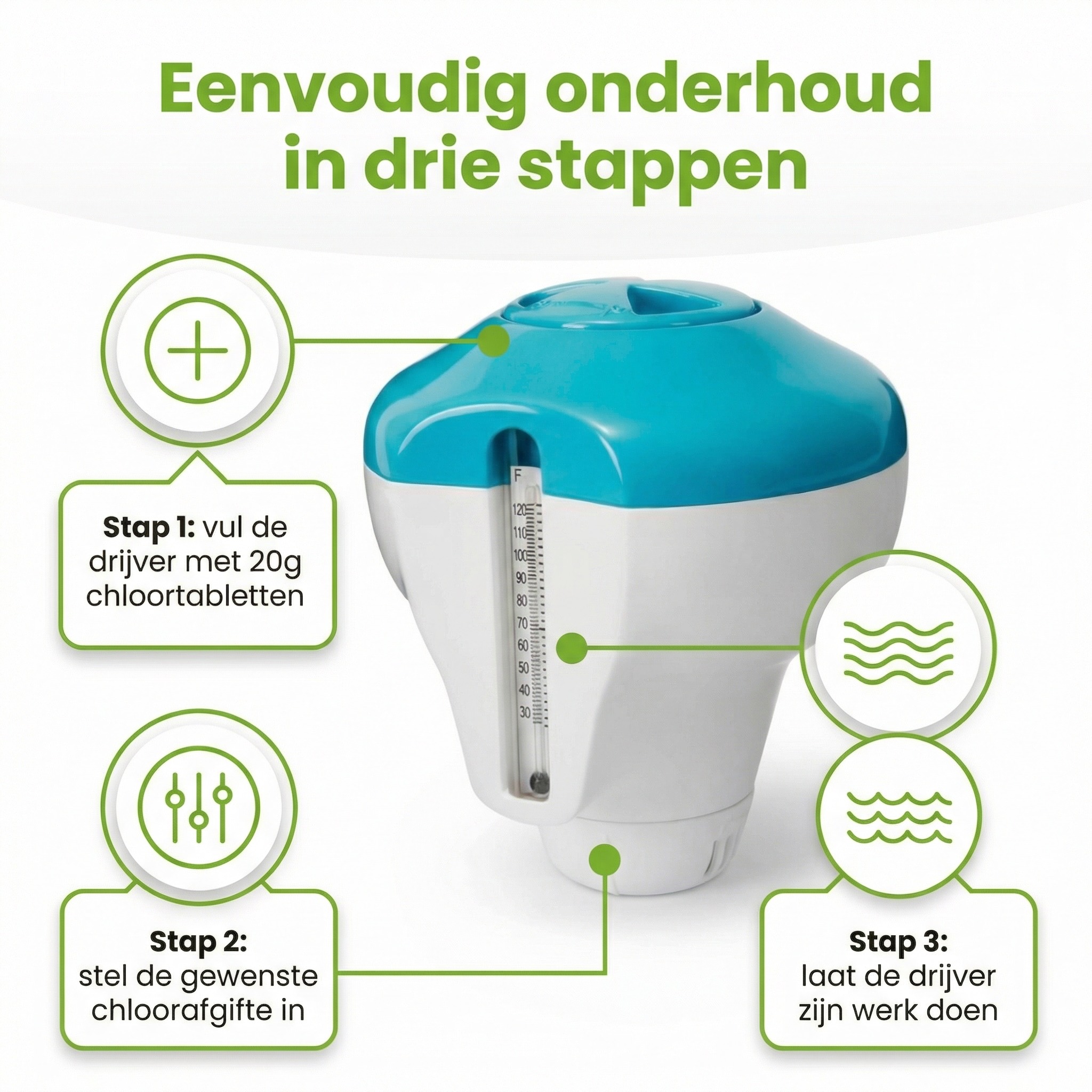 Intex 29043NP chloordrijver met thermometer